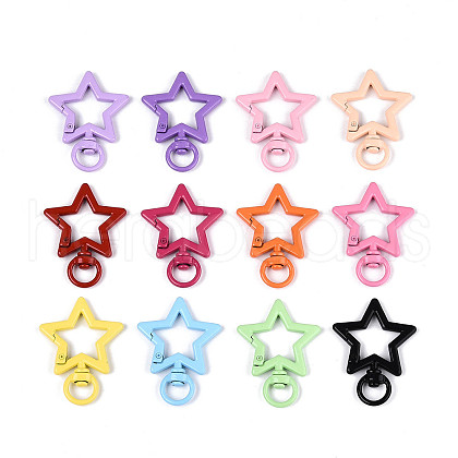 Spray Painted Alloy Swivel Snap Hook Clasps PALLOY-T090-76-1