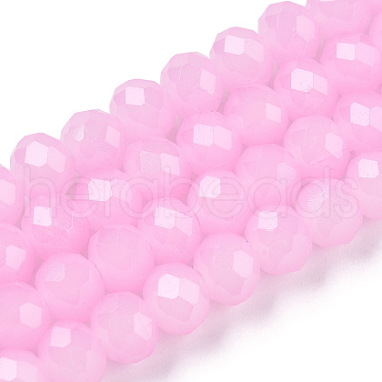 Baking Painted Imitation Jade Glass Bead Strands DGLA-A034-J10mm-A44-1