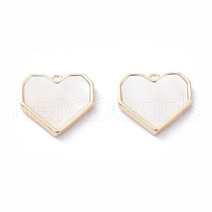 Rack Plating Brass Heart Charms KK-A183-19G-1