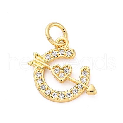 Brass Micro Pave Cubic Zirconia Pendants KK-D325-46G-1