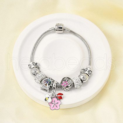 Alloy Enamel European Beads Charm Bracelets BJEW-F495-16P-1