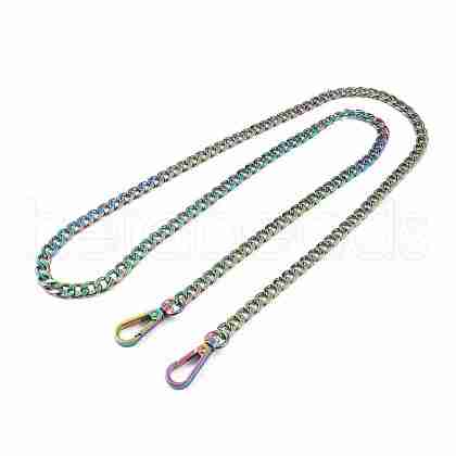 Zine Alloy Curb Chain Bag Handles FIND-WH0126-33C-M-1
