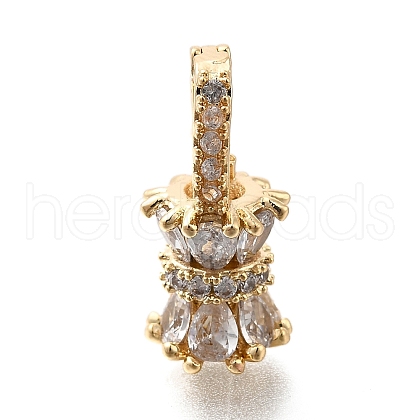 Brass Micro Pave Cubic Zirconia Donut Bails KK-U061-17G-1