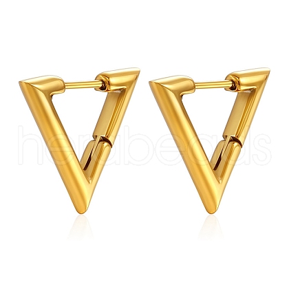 Stainless Steel Triangle Hoop Earrings PW-WGCD79E-03-1