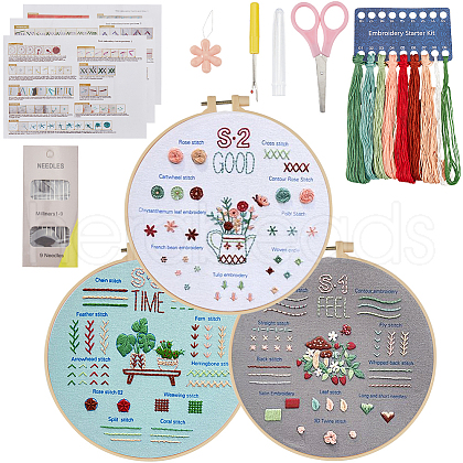 CRASPIRE 1 Set DIY Embroidery Kits for Beginner AJEW-CP0008-71-1