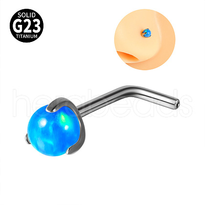 G23 Titanium & Imitation Opal L-Shaped Nose Rings WG62851-13-1