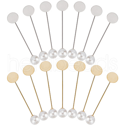 SUNNYCLUE 60 Sets 2 Colors Round Tray Brass Stick Lapel Pins KK-SC0004-98-1