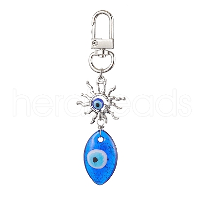 Evil Eye Lampwork Pendant Decorations HJEW-JM01997-05-1
