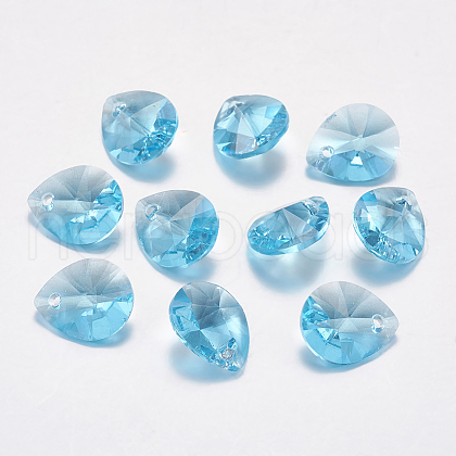Faceted Glass Rhinestone Pendants RGLA-F053-B-202-1