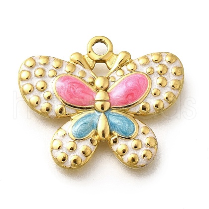 304 Stainless Steel Enamel Pendants STAS-Q347-03G-1