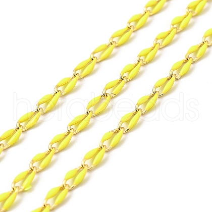 Brass Enamel Curb Chains CHC-C003-13G-09-1