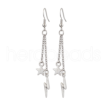 304 Stainless Steel Dangle Earrings EJEW-JE06048-01-1
