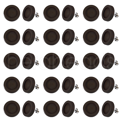 30 Pairs Wood Studs Earring Findings EJEW-DC00001-1