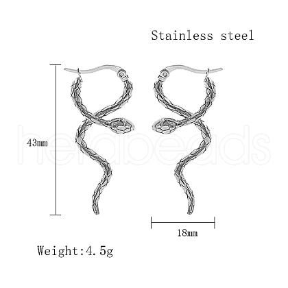 Non-Tarnish Stainless Steel Hoop Earrings for Women QX9021-18-1