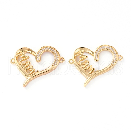 Brass Micro Pave Clear Cubic Zirconia Links ZIRC-Z007-20G-1