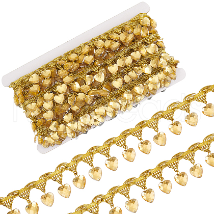 Polyester Lace Ribbon with Plastic Charms Tassel OCOR-WH0078-202A-01-1