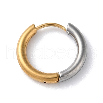 Two Tone 304 Stainless Steel Huggie Hoop Earrings EJEW-P250-01B-1