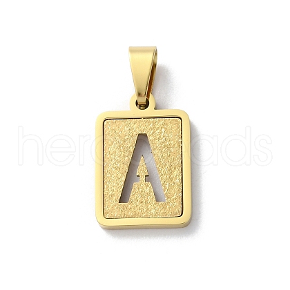 304 Stainless Steel Alphabet Pendants STAS-S152-01G-A-1