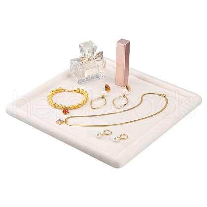 Square Wood Covered with Velvet Jewelry Display Trays ODIS-WH0329-41B-1