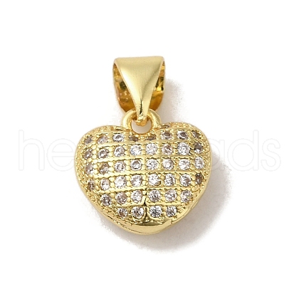 Brass Micro Pave Cubic Zirconia Charms KK-C058-06G-1