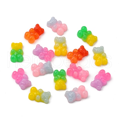40Pcs 8 Colors Gradient Color Opaque Resin Cabochons CRES-YW0001-03-1