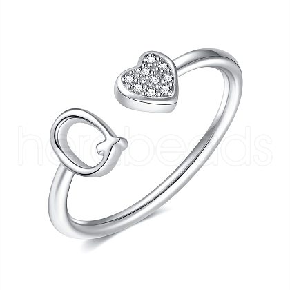 Adjustable Brass Rhinestone Cuff Rings for Women FS-WGEAD33-17-1
