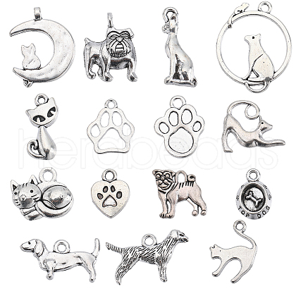 SUNNYCLUE 90Pcs 15 Style Tibetan Style Alloy Pendants TIBEP-SC0002-56-1