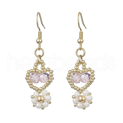 Handmade Glass Seed Beads Dangle Earrings EJEW-MZ00244-03-1