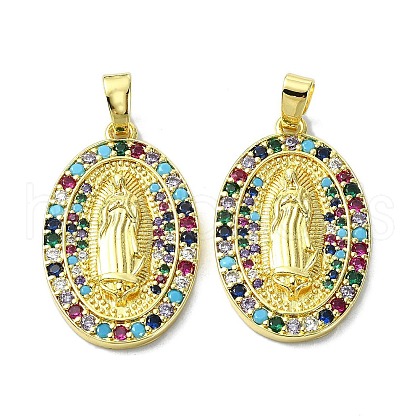 Rack Plating Brass Micro Pave Cubic Zirconia Pendants KK-R157-14C-G-1