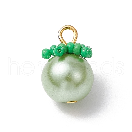 Glass Pearl Pendants PALLOY-MZ00745-01-1