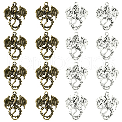 30Pcs 2 Colors Tibetan Style Alloy Pendants TIBEP-FS0001-17-1