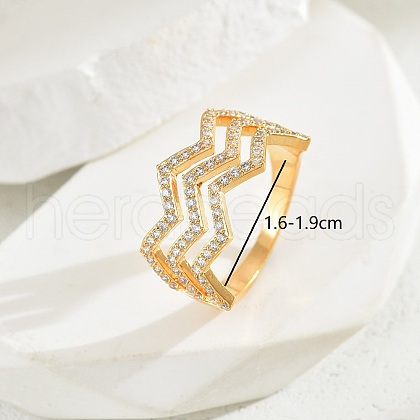 Exquisite minimalist copper inlaid zircon fashion versatile ring ladies party gift. FB4017-1-1