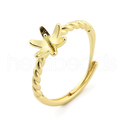 Flower Brass Adjustable Ring Settings KK-G527-01D-G-1
