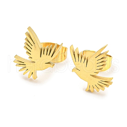 Pigeon 304 Stainless Steel Stud Earrings EJEW-G359-06G-1