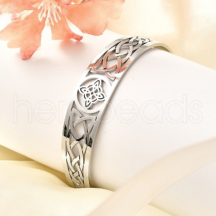 Non-Tarnish 304 Stainless Steel Cuff Bangles BJEW-M234-02P-1