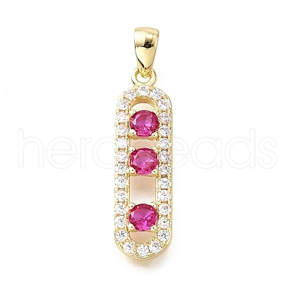 Brass Micro Pave Cubic Zirconia Pendants KK-V011-30G-C-1