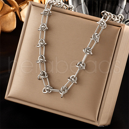 Stainless Steel Knot Link Chain Necklaces WGD3F87-04-1