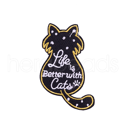 Cat Computerized Embroidery Cloth Iron on/Sew on Patches WG66101-02-1