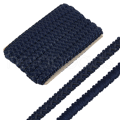 15 Yards Imitation Leather Braided Lace Ribbon WL-WH0003-02E-1