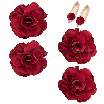 Flower Polyester Shoe Decorations AJEW-WH0471-100B-1