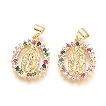 Brass Micro Pave Cubic Zirconia Pendants KK-I657-32G-A-1