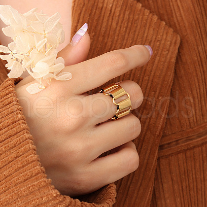 304 Stainless Steel Oval Link Chain Finger Rings FS-WG7F0BE-01-1