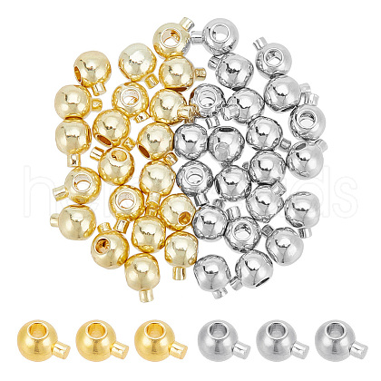 ARRICRAFT 40Pcs 2 Colors Brass Crimp Beads KK-AR0003-14-1