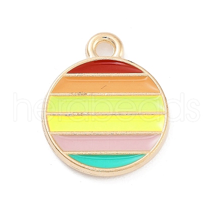 Light Gold Plated Alloy Enamel Charms ENAM-M219-12KCG-01-1