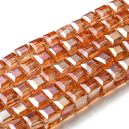 Electroplate Glass Beads Strands EGLA-D018-3x3mm-50-1