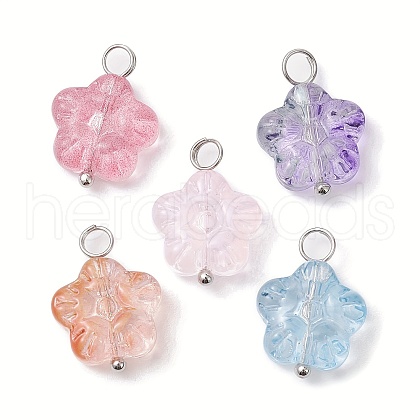 Transparent Baking Paint Glass Pendant PALLOY-JF02340-02-3S-1