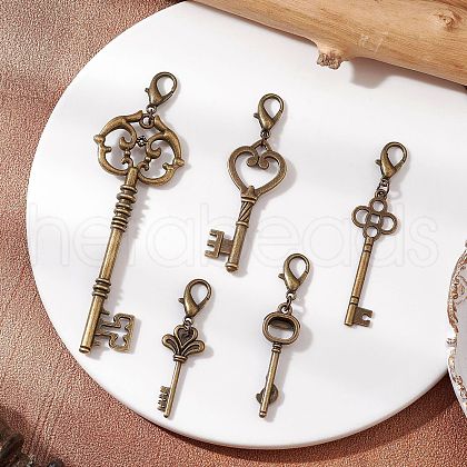Alloy Key Pendants Decorations HJEW-JM03114-1