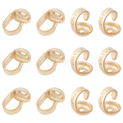 BENECREAT 12Pcs Brass Bead Tips KK-BC0013-41-1