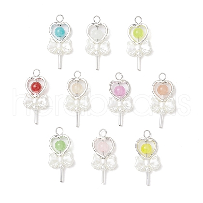 Baking Painted Imitation Jade Glass Pendants PALLOY-JF03870-1