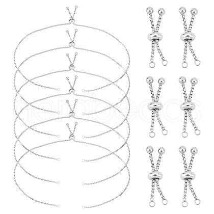 Unicraftale 12Pcs 2 Style Adjustable 304 Stainless Steel Bracelet Making MAK-UN0001-22-1